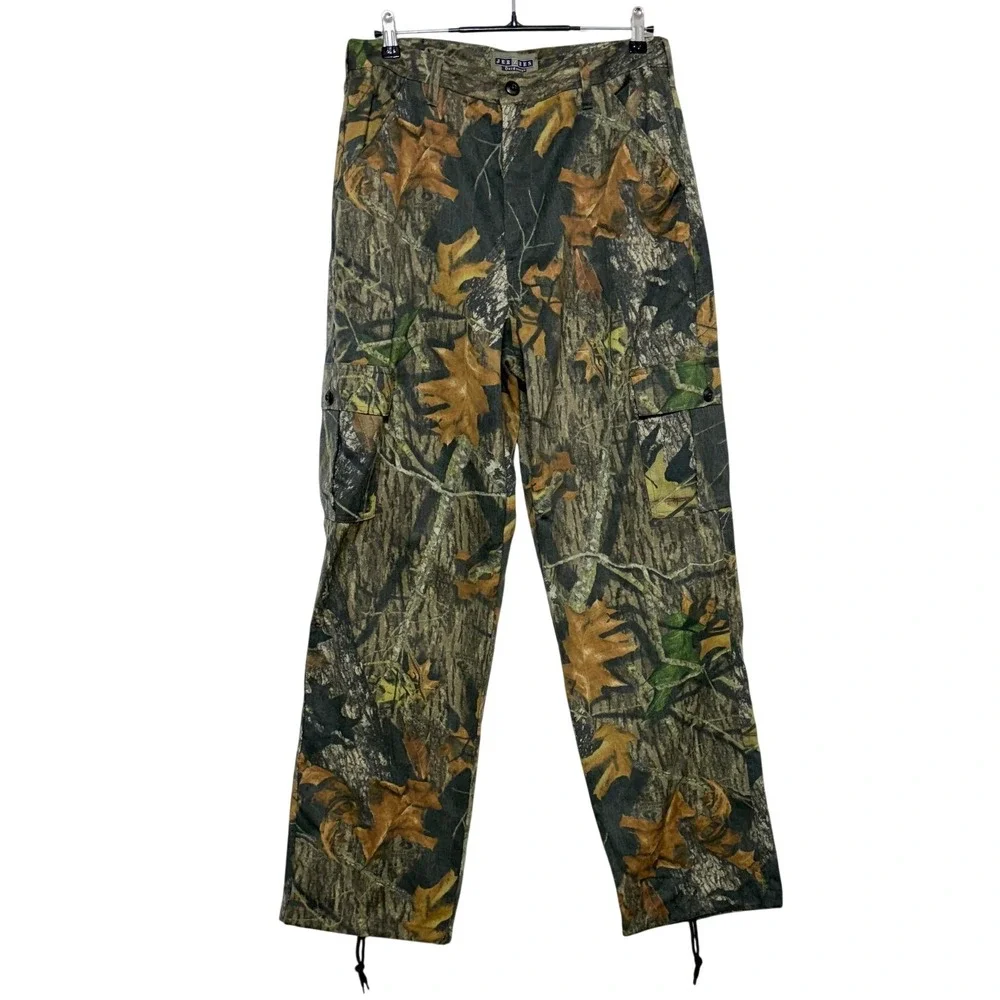 Vintage Jerzees Pants Mens Medium 33X33 Cargo Camo Mossy Oak Break Up Outdoors